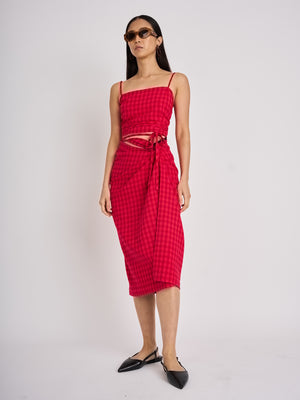 Rae Sarong - Gingham Check