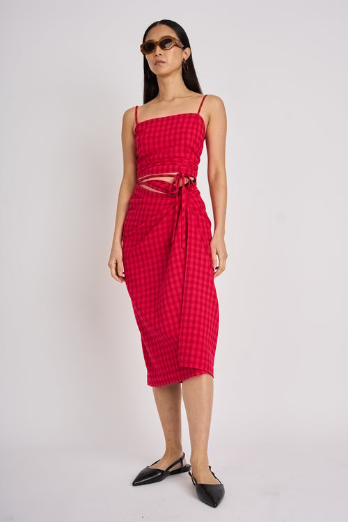 Rae Sarong - Gingham Check